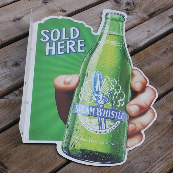 RARE Steam Whistle Pilsner  Sign Metal Wall Hanging Sign - Picture 1 of 3